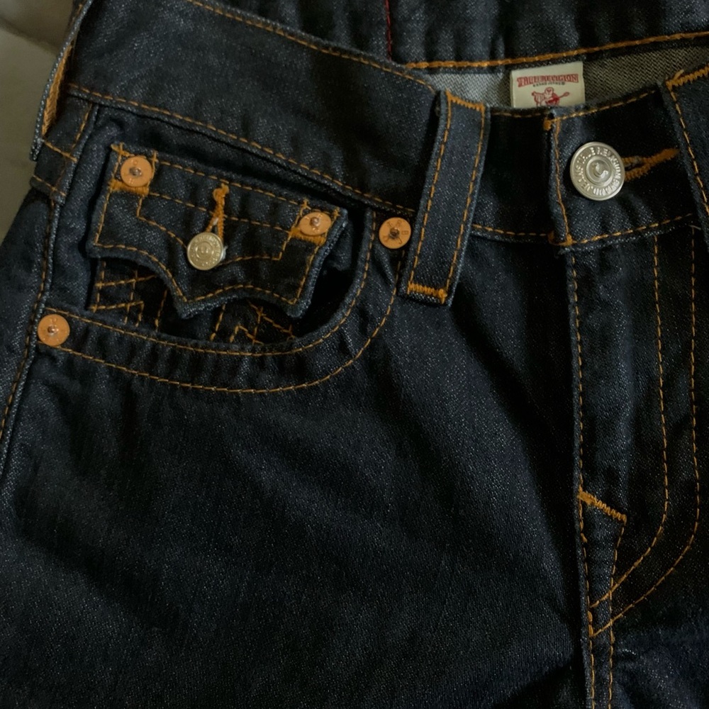 True Religion Jeans World Tour straight 27 dark blue denim Ankle 28x28 NEW - Picture 11 of 12